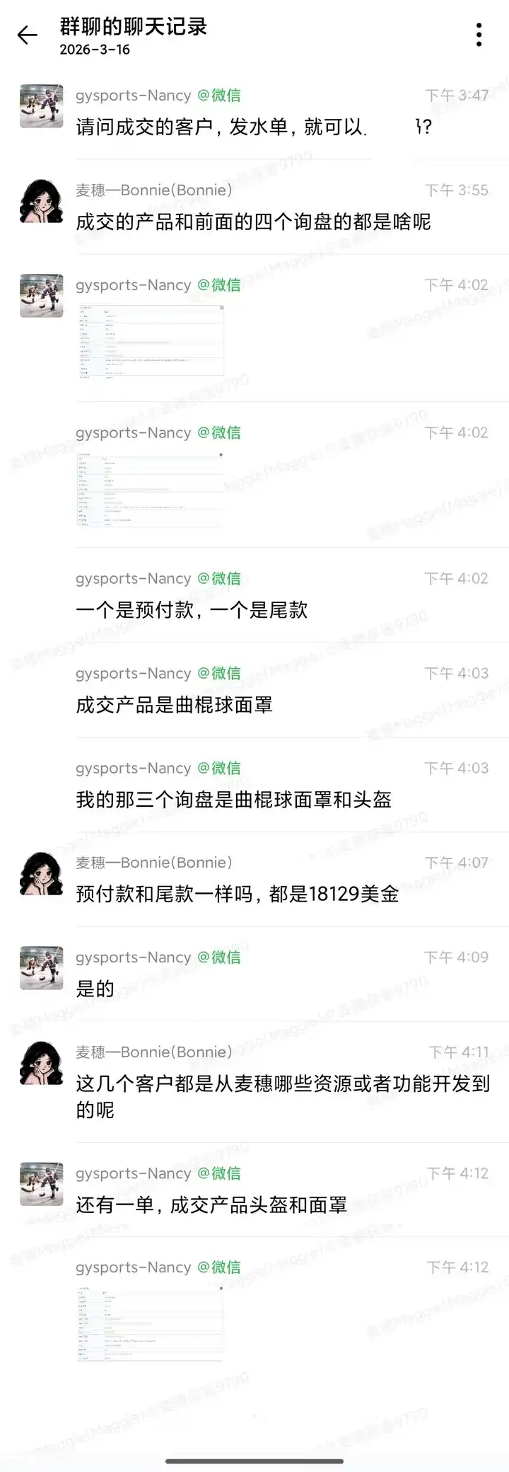:曲棍球面罩和头盔的成交与询盘反馈记录
